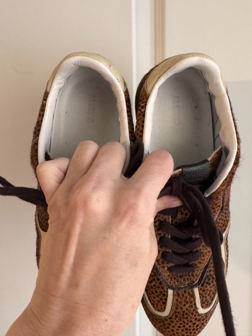 ALOHAS Tb.490 Rife Soft Tan Leopard Calf Hair Leather Sneakers EU 39 US 8.5-9 - Picture 3 of 8